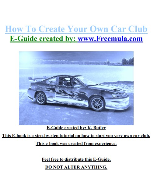 How To Create Your Own Car Club